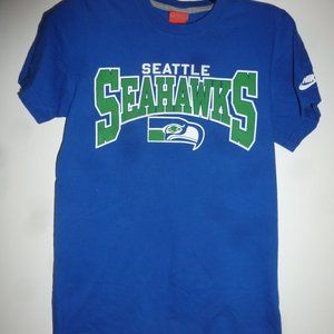 Sale - NFL Nike Blue Seattle SEAHAWKS front logo  t shirt Sz Small